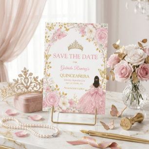 Rosa errötende Rosen Golden Quinceañera Save the