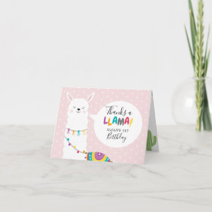 Rosa errötender Lama Kaktus Foto Danke Karte