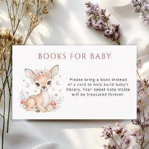 Rosa errötender Waldhirsch Mädchen Bücher für Baby Begleitkarte