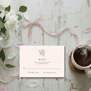 Rosa errötendes botanisches Monogramm-Hochzeits-RS RSVP Karte