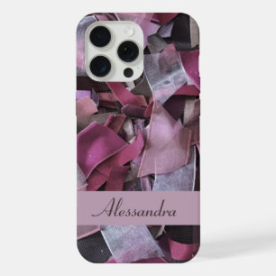 Rosa errötendes Monogramm Burgunderrot feminin iPhone 15 Pro Max Hülle