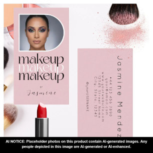 Rosa Errötung Einfache Elegante Foto-Make-up-Artis Visitenkarte