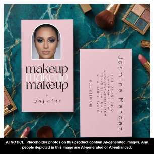 Rosa Errötung Einfache Elegante Foto-Make-up-Artis Visitenkarte