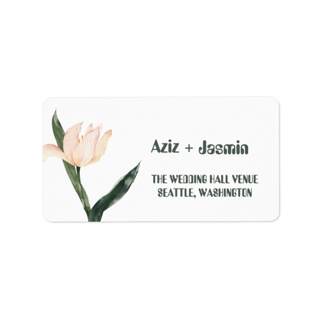 Rosa Errötung floral Adressaufkleber (Vorne)