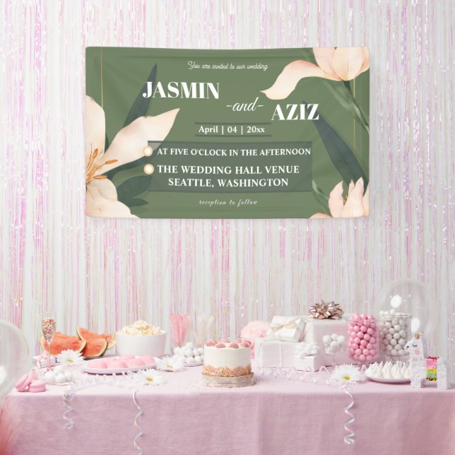 Rosa Errötung floral Kreis Banner (Party)