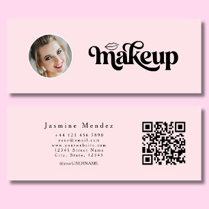 Rosa Errötung Schönheit Profi MUA Foto Qr Mini Visitenkarte