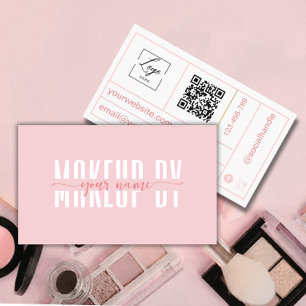 Rosa Errötung und weiß Minimal Business Card Visitenkarte