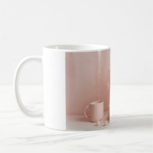 Rosa Errötungs-Ästhetik-Tasse - Boho-Trockenblumen Kaffeetasse