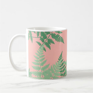 Rosa Errötungs-Farnblatt Botanisches Salbeigrün Mo Kaffeetasse