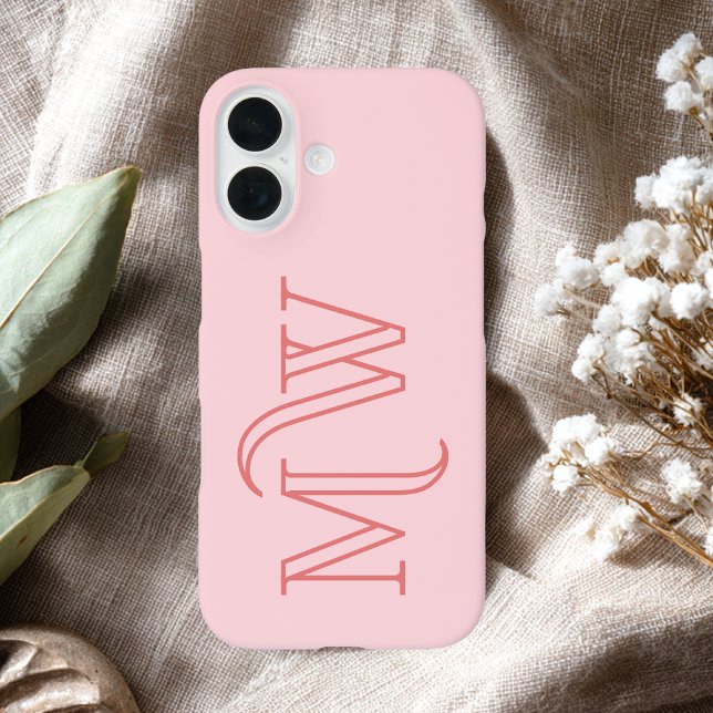 Rosa Errötungs Große Anfangsbuchstaben Monogramm E Case-Mate iPhone Hülle (Von Creator hochgeladen)