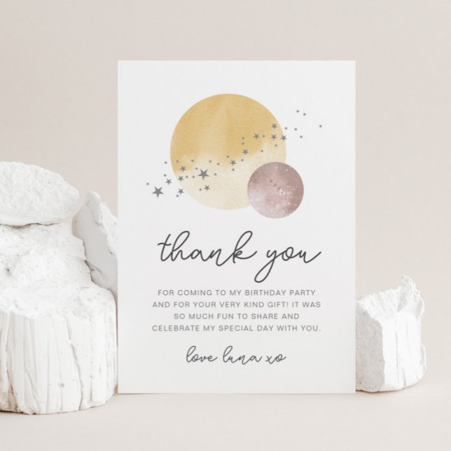 Rosa erste Reise um die Sonne Danke Postkarte (Von Creator hochgeladen)