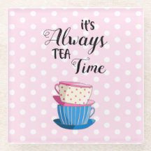 Rosa Es ist immer Tea Time Quote Teacups Niedliche
