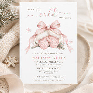 Rosa Es ist kalt draußen Baby Girl Shower Einladung