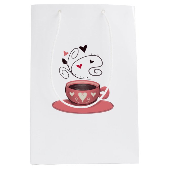 Rosa Espresso Mittlere Geschenktüte (Vorderseite)