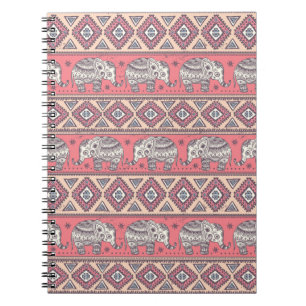 Rosa ethnisches Elefant-Muster Notizblock