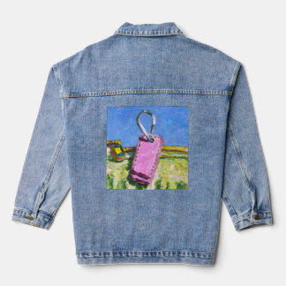 Rosa Etikett Jeansjacke