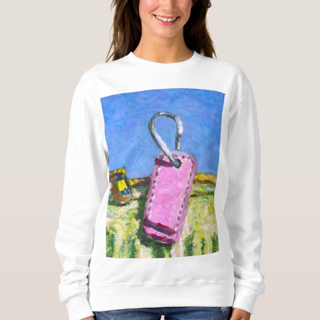 Rosa Etikett Sweatshirt (Vorderseite)