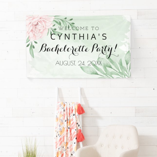 Rosa Eukalyptus-Blätter Foliage ​ Bachelorette  Banner (Insitu)