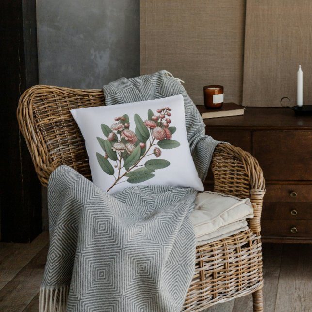 Rosa Eukalyptus Blossom Inspirierte Kunst Kissen (Von Creator hochgeladen)