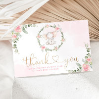 Rosa Eukalyptus Elefantenbaby Dusche Danke