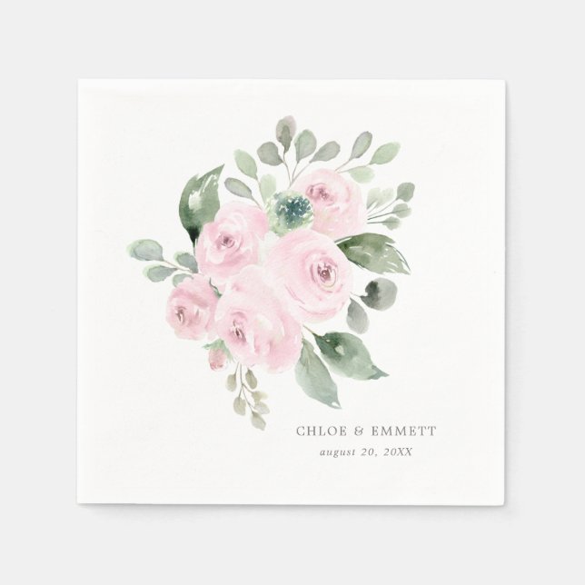 Rosa Eukalyptus Elegante Custom Wedding Serviette (Vorderseite)