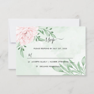 Rosa Eukalyptus Foliage Wedding Rsvp Cards Karte