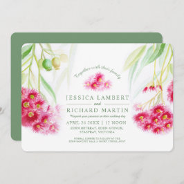 Rosa Eukalyptus gumanfarbenes Wasser Einladung