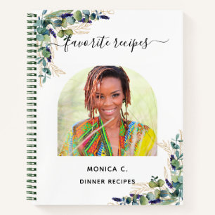 Rosa Eukalyptusgrün Foto elegant Notizbuch