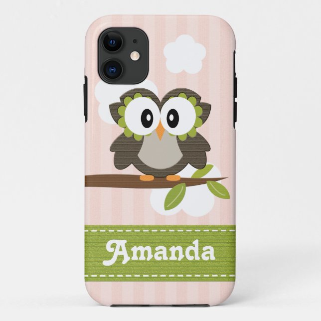 Rosa Eule Case-Mate iPhone Hülle (Rückseite)