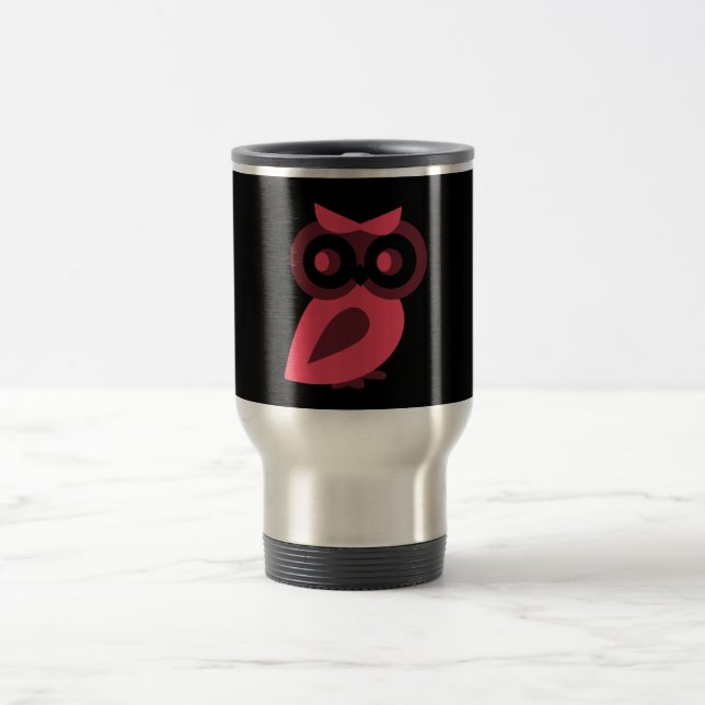 Rosa Eule/Pendlerreise/Tasse Reisebecher (Mittel)