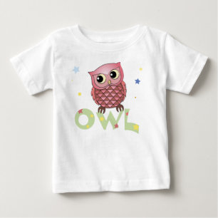 Rosa Eulen-Säuglings-Shirts Baby T-shirt