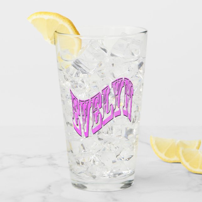 Rosa Evelyn-Logo, Glas (Vorderseite Ice)