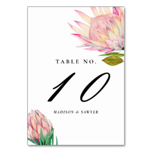 Rosa exotische Wedding Blumen Tischnummer