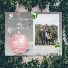 Rosa Extravagante Weihnachtsfeiertage Fotokarte Feiertagskarte