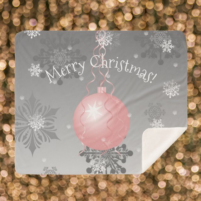 Rosa Extravagante Weihnachtsschmuck Sherpa Blanket Sherpadecke (Pink Fancy Christmas Ornament Sherpa Blanket)