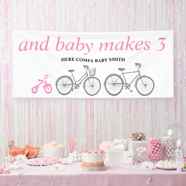 Rosa Fahrrad Banner (Party)