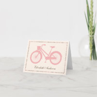 Rosa Fahrrad gefaltete Mitteilungskarten