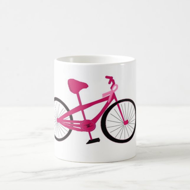 Rosa Fahrrad mit rosa Schleife Kaffeetasse (Mittel)