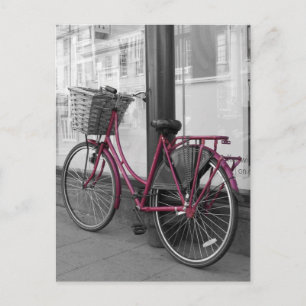 rosa Fahrrad Postkarte