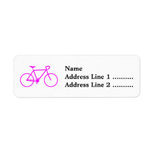 Rosa Fahrrad-Silhouette-Rücksendeadresse-Aufklebe