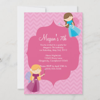 Rosa Fairies Geburtstagsfeier Einladung