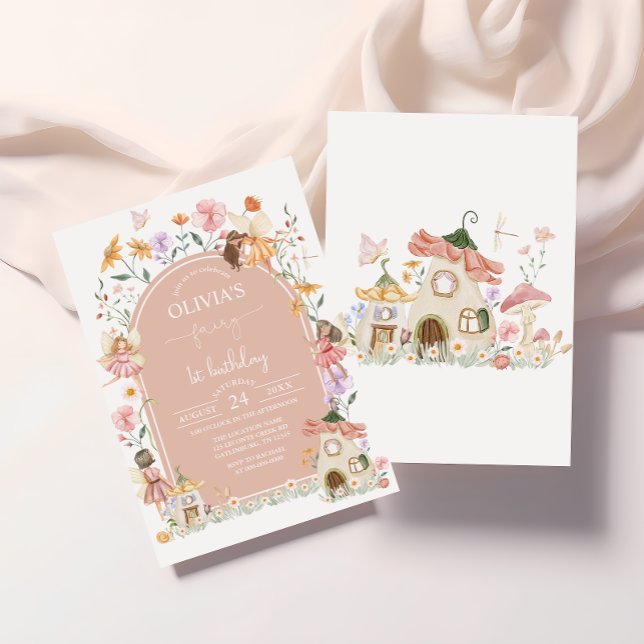 Rosa Fairy 1. Geburtstag Einladung (Von Creator hochgeladen)