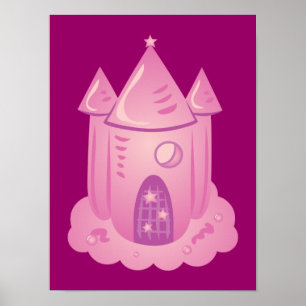 Rosa Fairytale Burg Poster