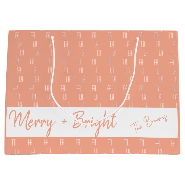 Rosa Falala mit Personalisiertem Namensschild Große Geschenktüte (Vorderseite)