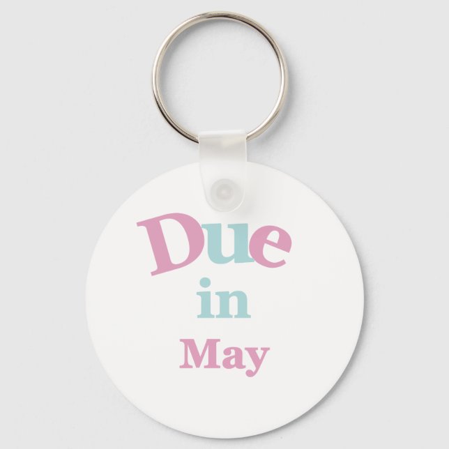 Rosa fällig im Mai Schlüsselanhänger (Vorderseite)