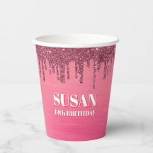 Rosa falscher Glitter-Geburtstag