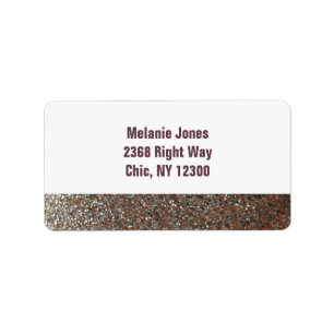 Rosa falscher Glitter Neue Adresse Adressaufkleber