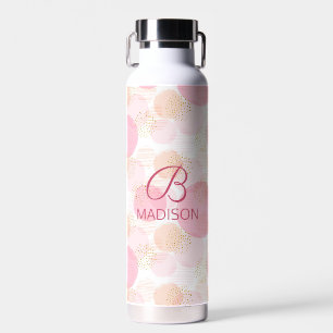 Rosa Falschgold-Glitter-Monogramm-Name Trinkflasche
