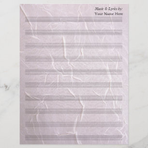 Rosa Falten Fabric Blank Sheet Music 10 Stave