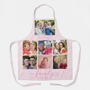Rosa Familie Ist Alles Zitat 7 Foto-Collage Schürze